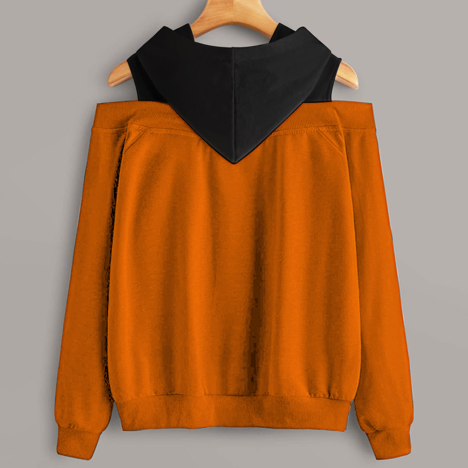 2 In 1 Colorblock Cold Shoulder Hoodie