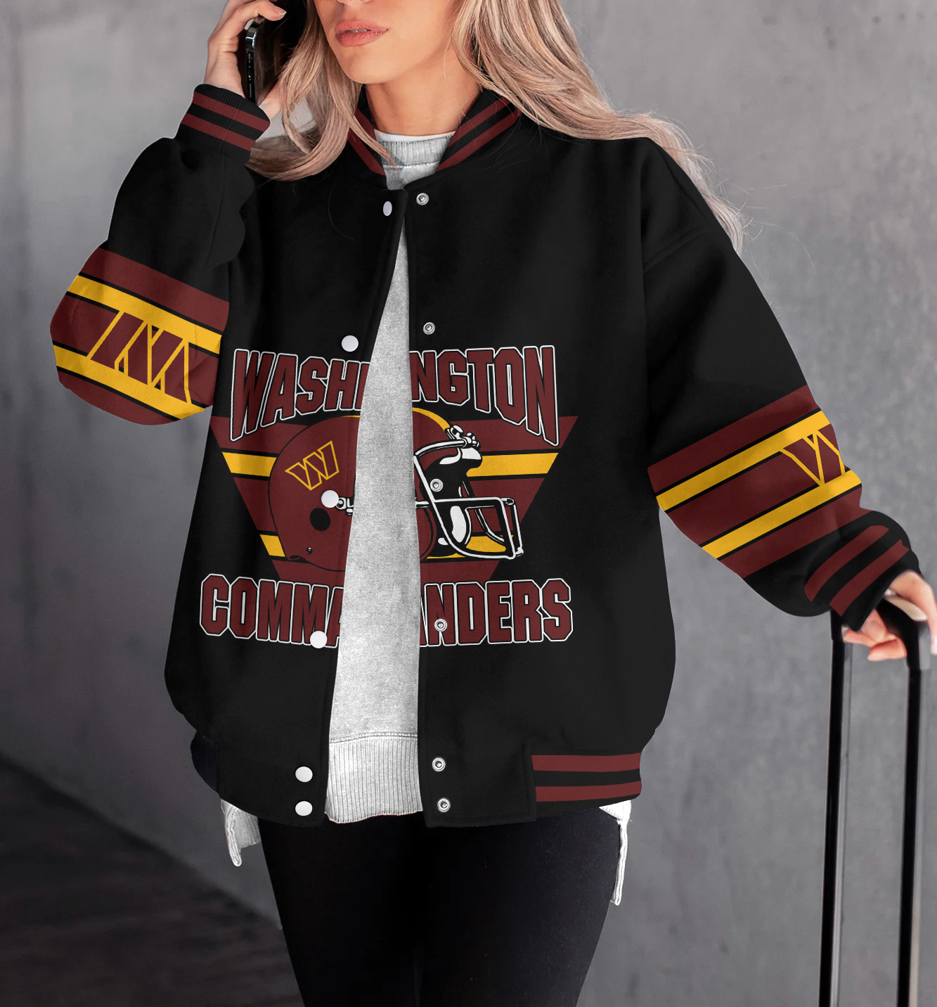 Washington Commanders Women's Long Pass Full- Snap Casual Jacket