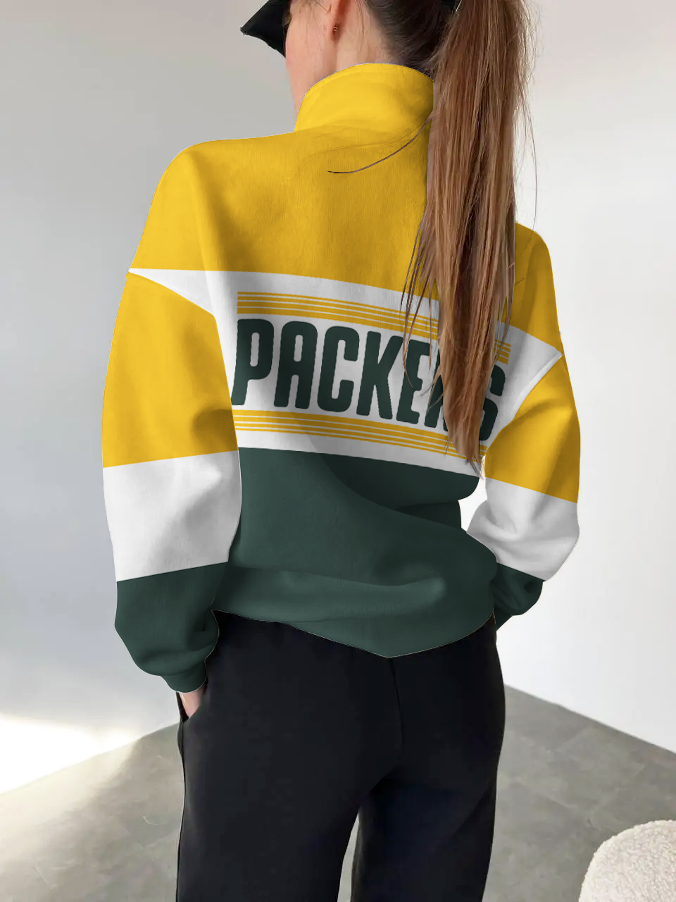 Green Bay Packers 2025 New Design Casual Snap  Mockneck Pullover