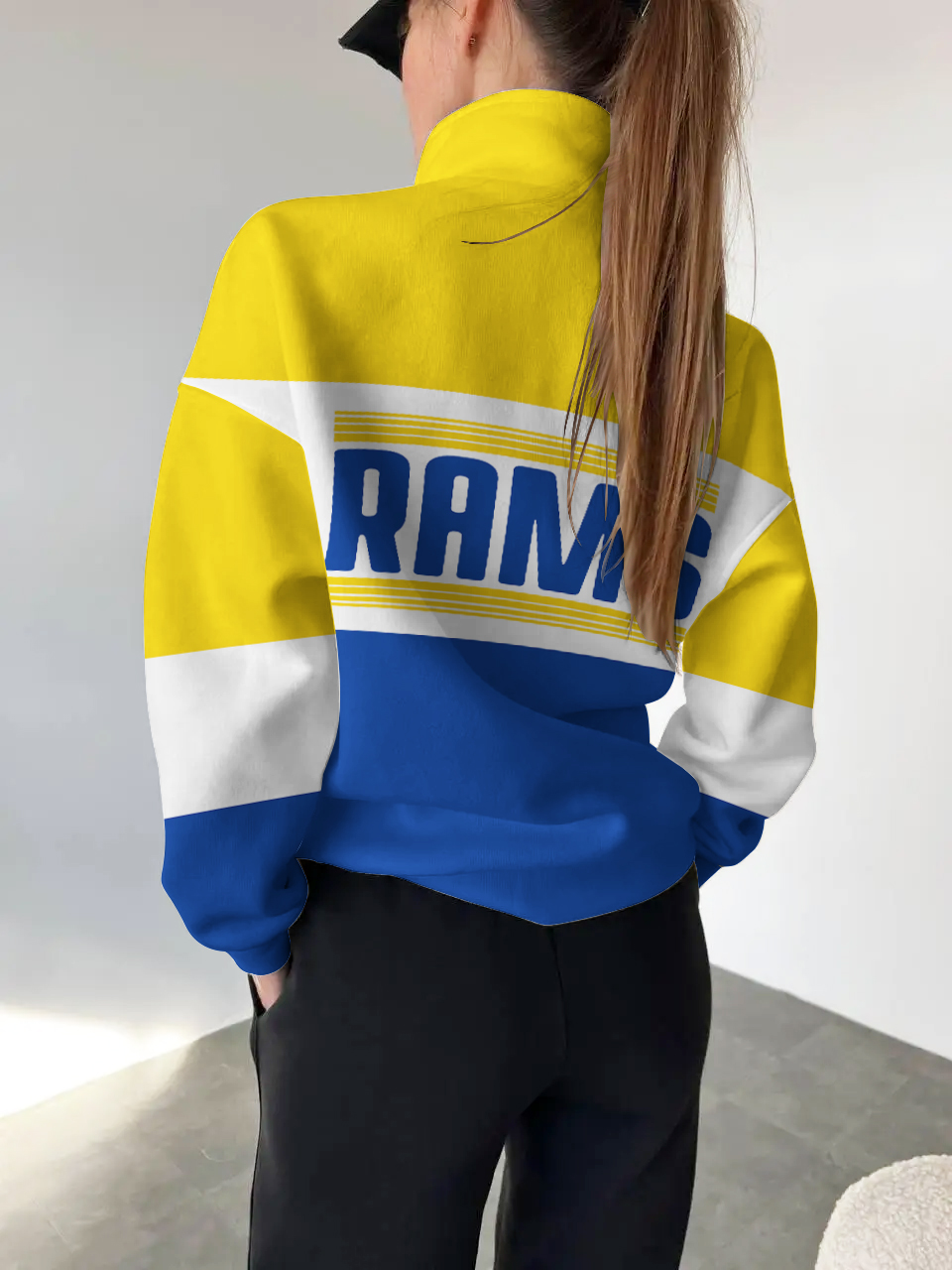Los Angeles Rams 2025 New Design Casual Snap  Mockneck Pullover