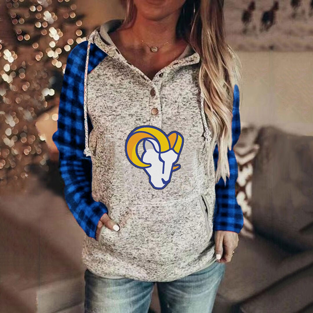 casual loose stitched print Hoodie