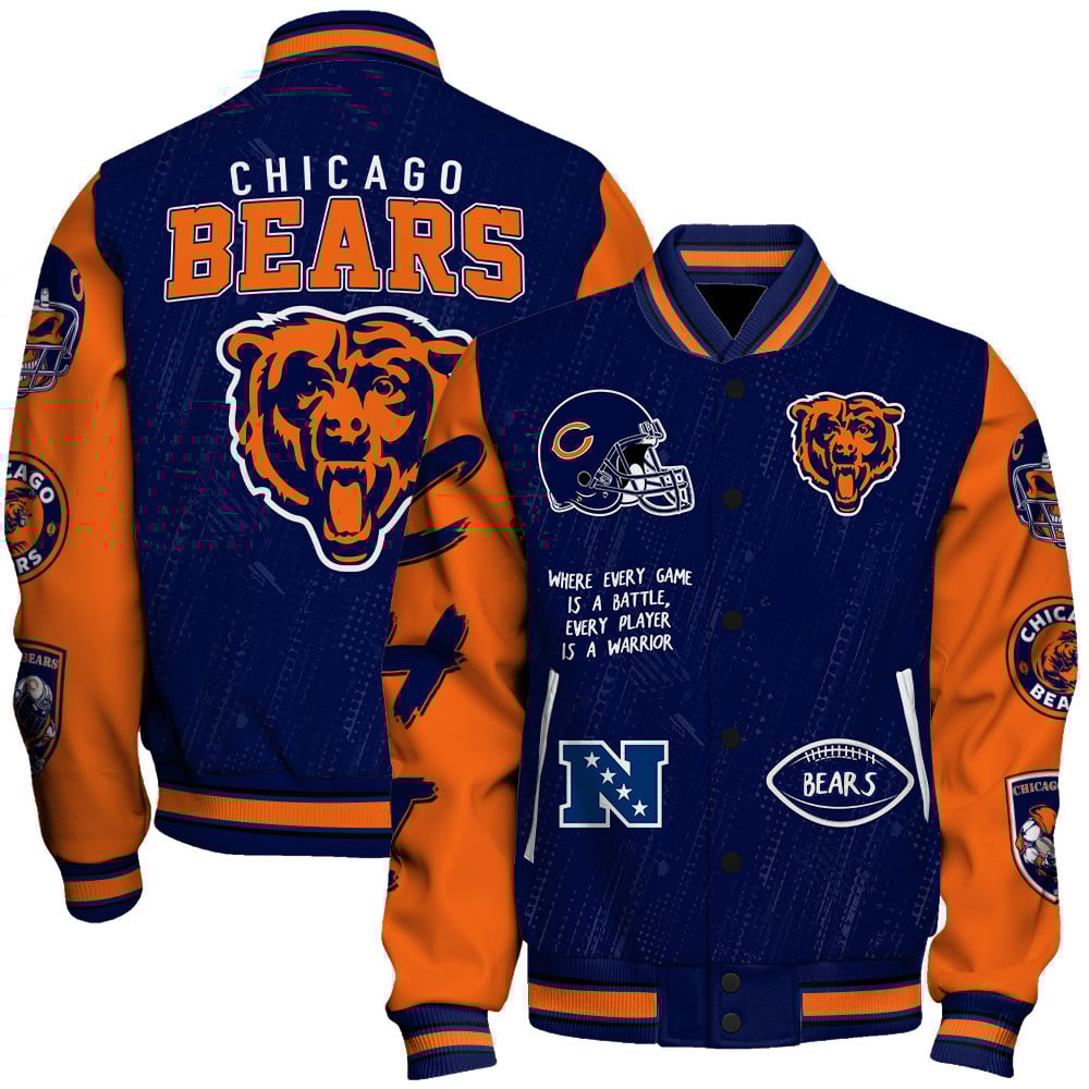 Chicago Bears National Football League Conquer Every Field Unisex Varsity Jacket