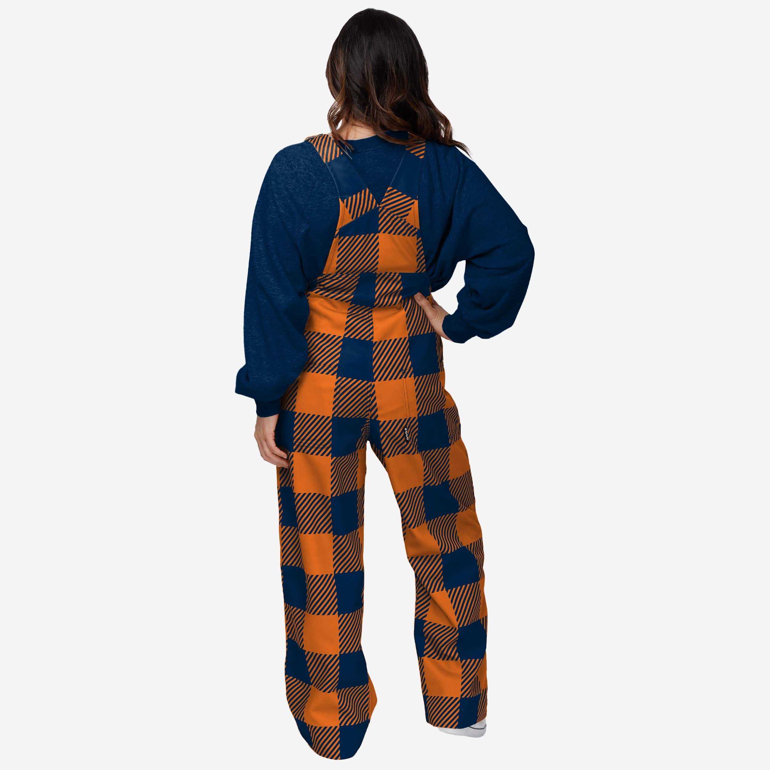 Chicago Bears Womens Plaid Bib Overalls