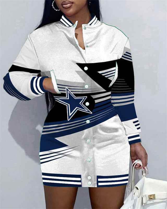 NewLimited Edition Button Down Long Sleeve Jacket Dress