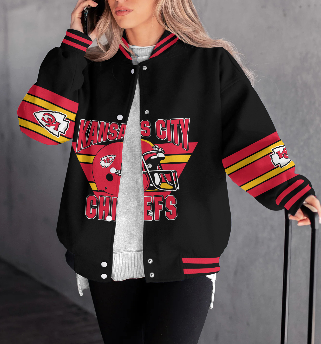Kansas City Chiefs Women's Long Pass Full- Snap Casual Jacket
