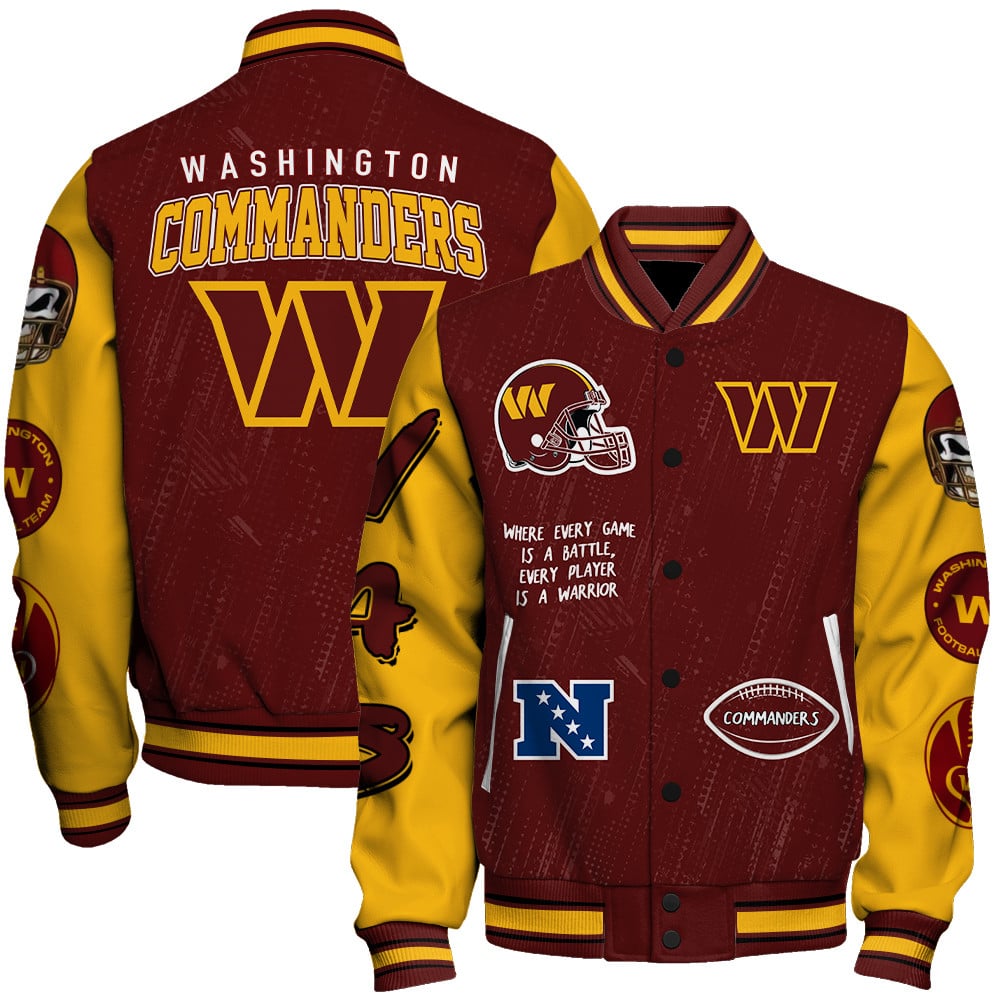 Washington Commanders National Football League Conquer Every Field Unisex Varsity Jacket