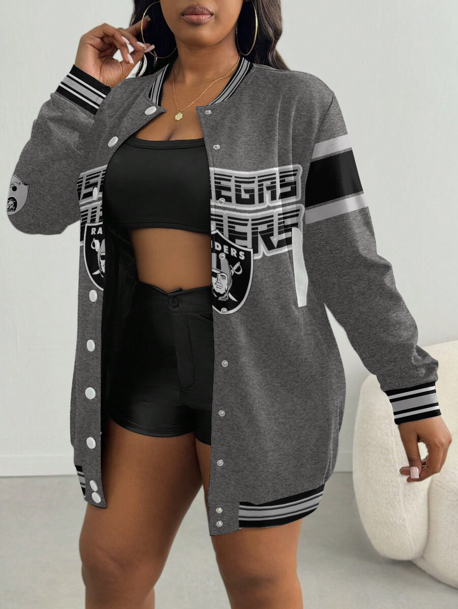 Las Vegas Raiders Women's Limited Edition Button Down Long Sleeve Jacket Dress