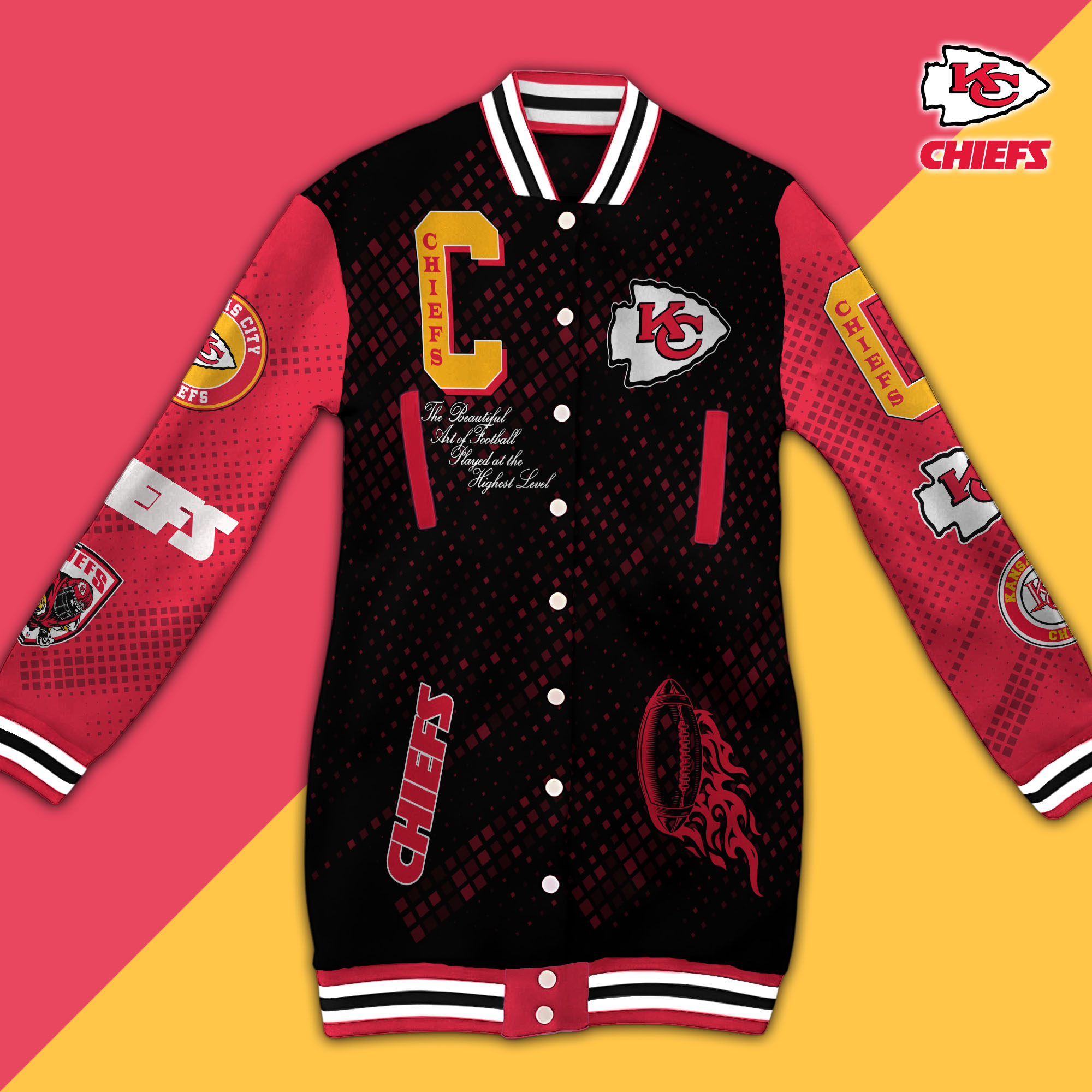 Kansas City Chiefs Limited Edition Button Down Long Sleeve Jacket Dress