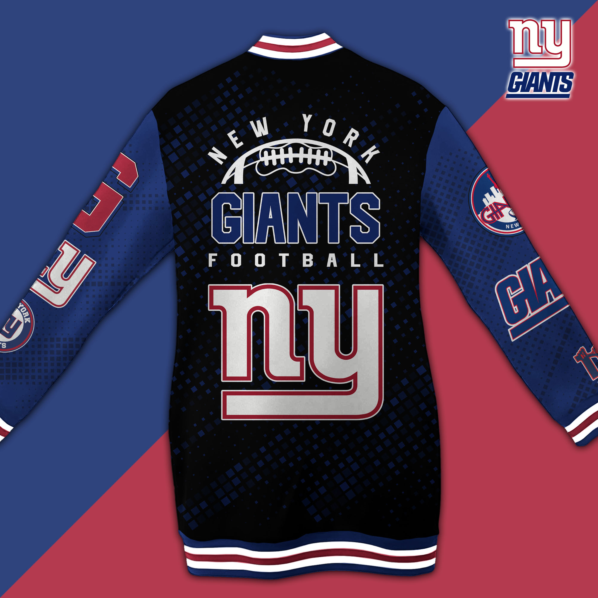 New York Giants Limited Edition Button Down Long Sleeve Jacket Dress