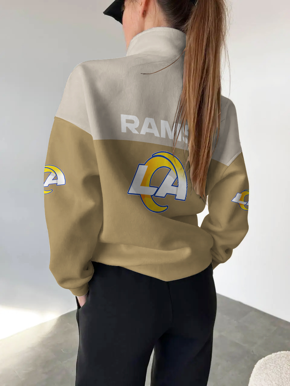 Los Angeles Rams 2025 New Design Casual Snap  Mockneck Pullover