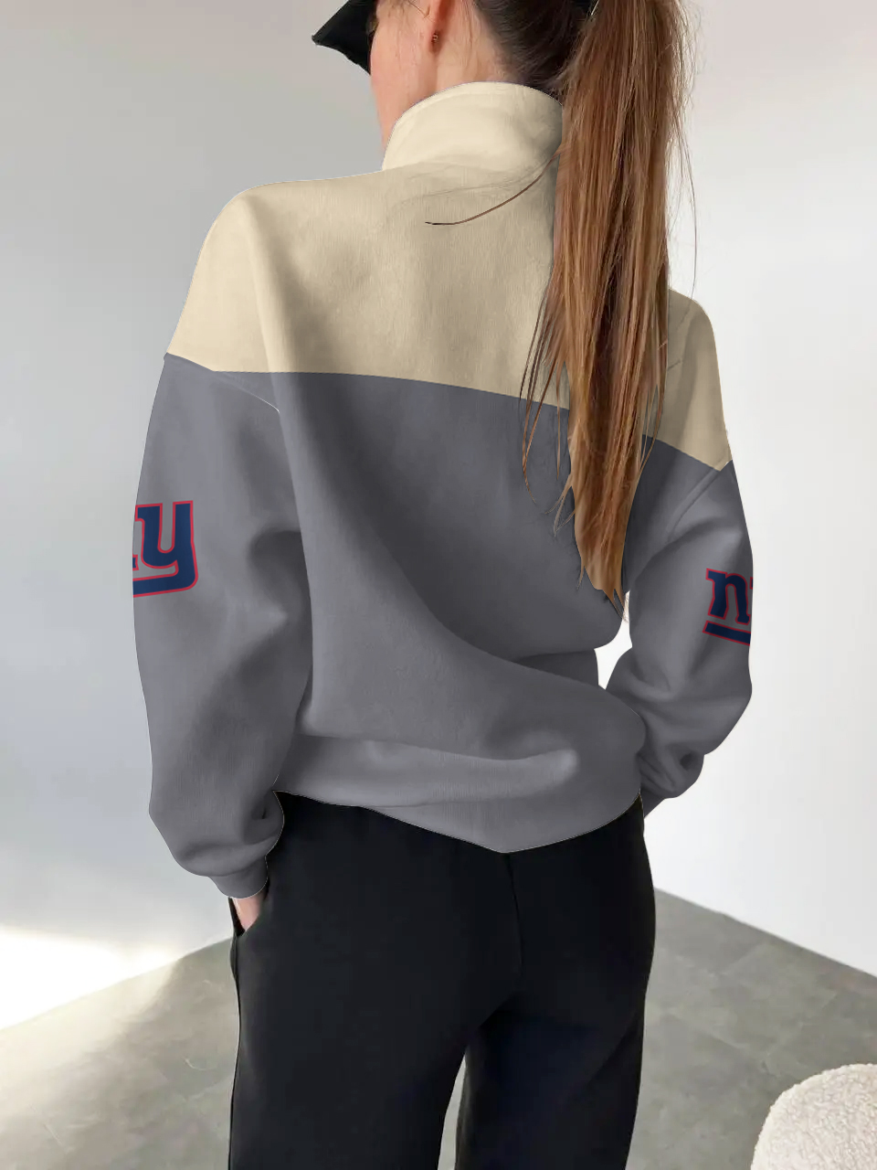 New York Giants 2025 New Design Casual Snap  Mockneck Pullover