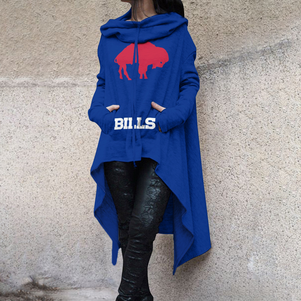 Fashionable Print Irregular Long Sleeve Sweatshirt