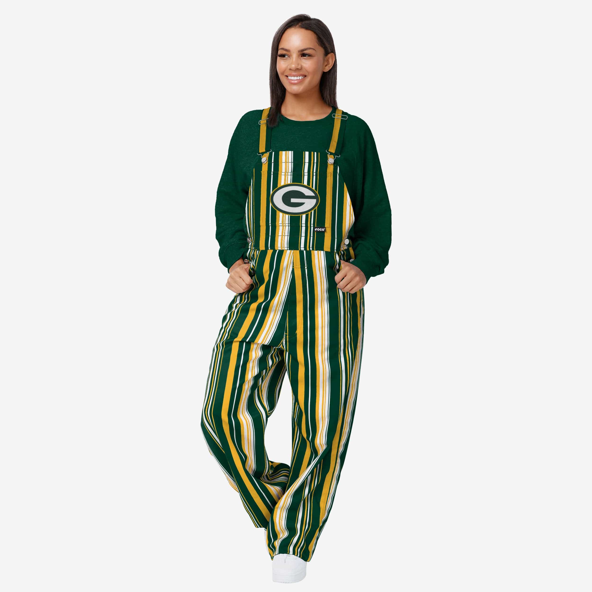 New Womens Hyper Stripe Bib Overalls