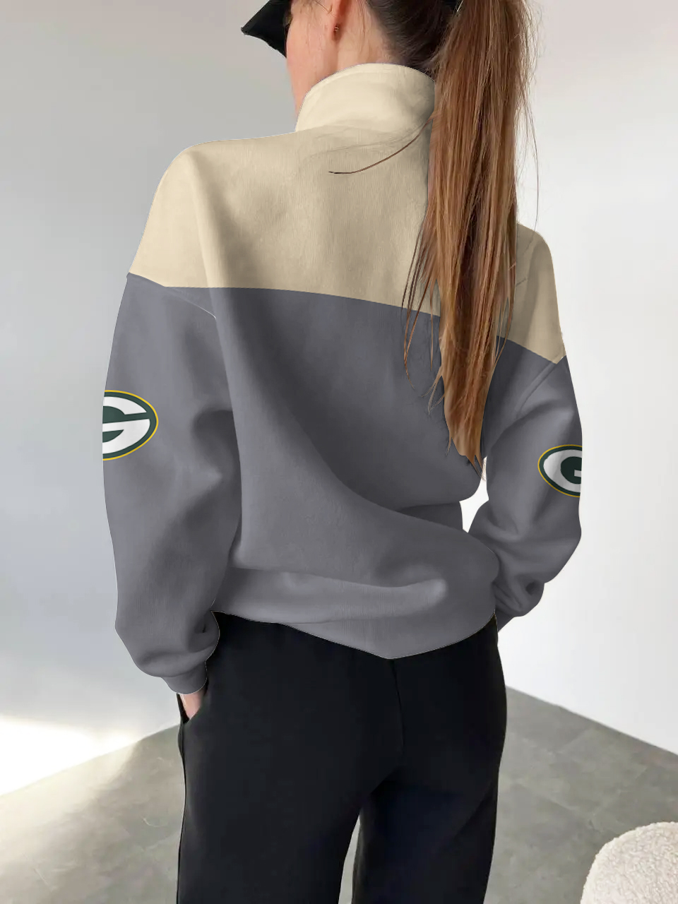Green Bay Packers 2025 New Design Casual Snap  Mockneck Pullover