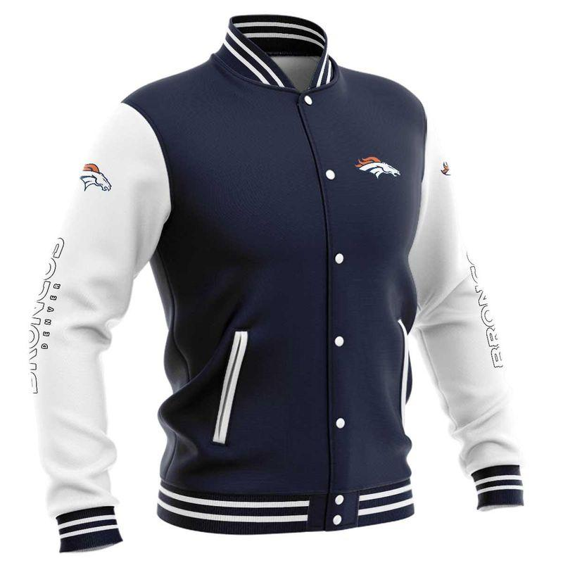 (4 Colors Available)Denver BroncosLimited Edition Buttoned Baseball Jacket