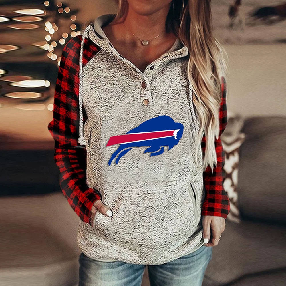 casual loose stitched print Hoodie