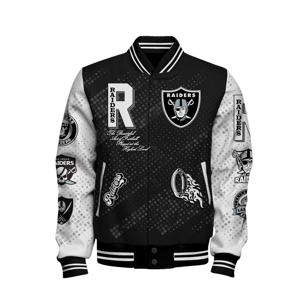 Las Vegas Raiders National Football League Pattern Varsity Jacket V13