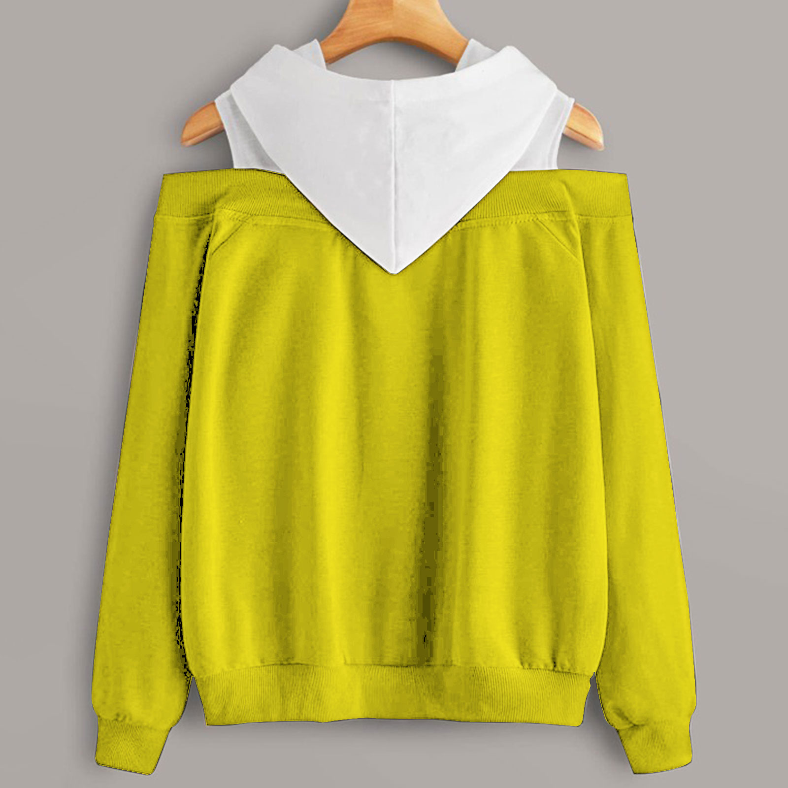 2 In 1 Colorblock Cold Shoulder Hoodie
