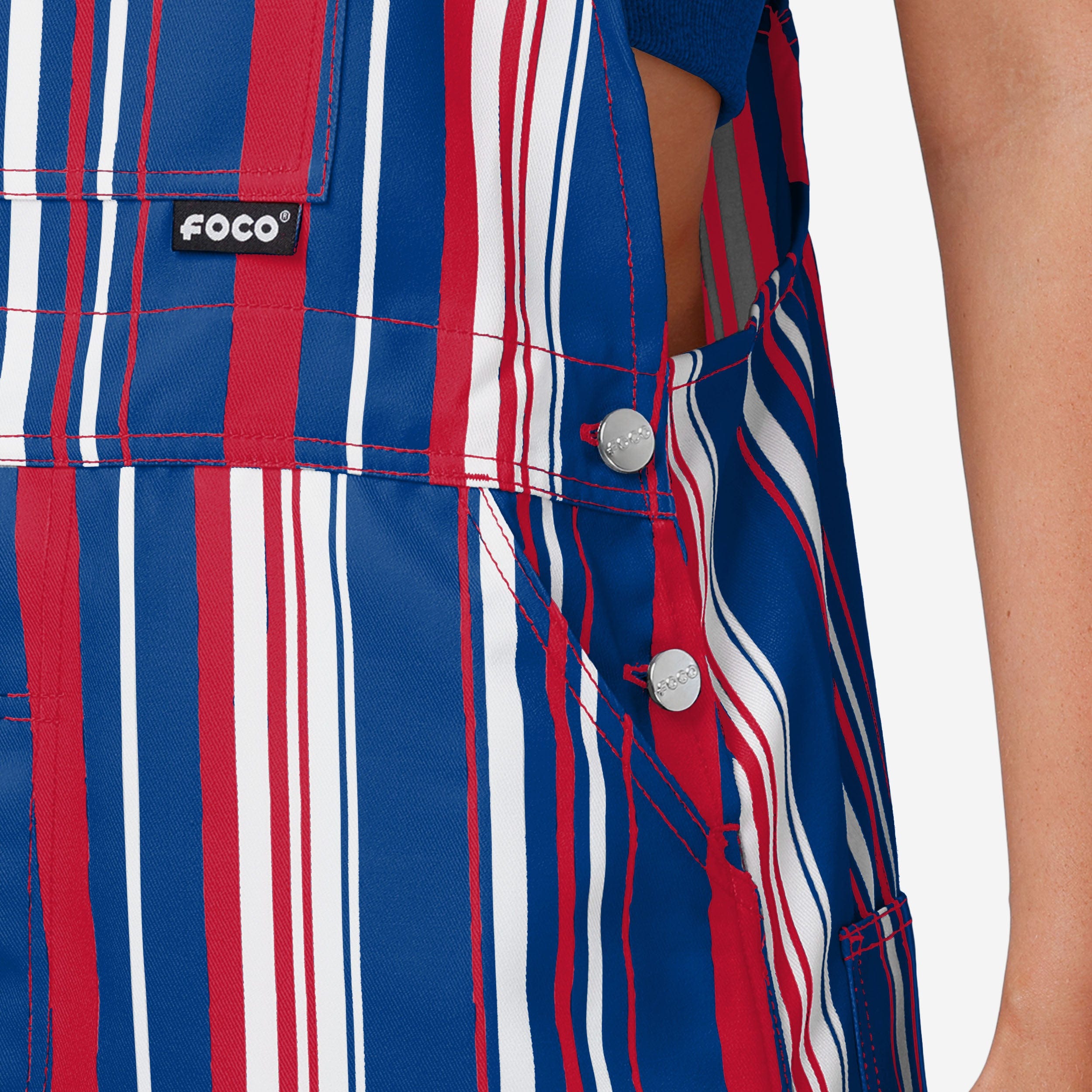 New York Giants Womens Hyper Stripe Bib Overalls