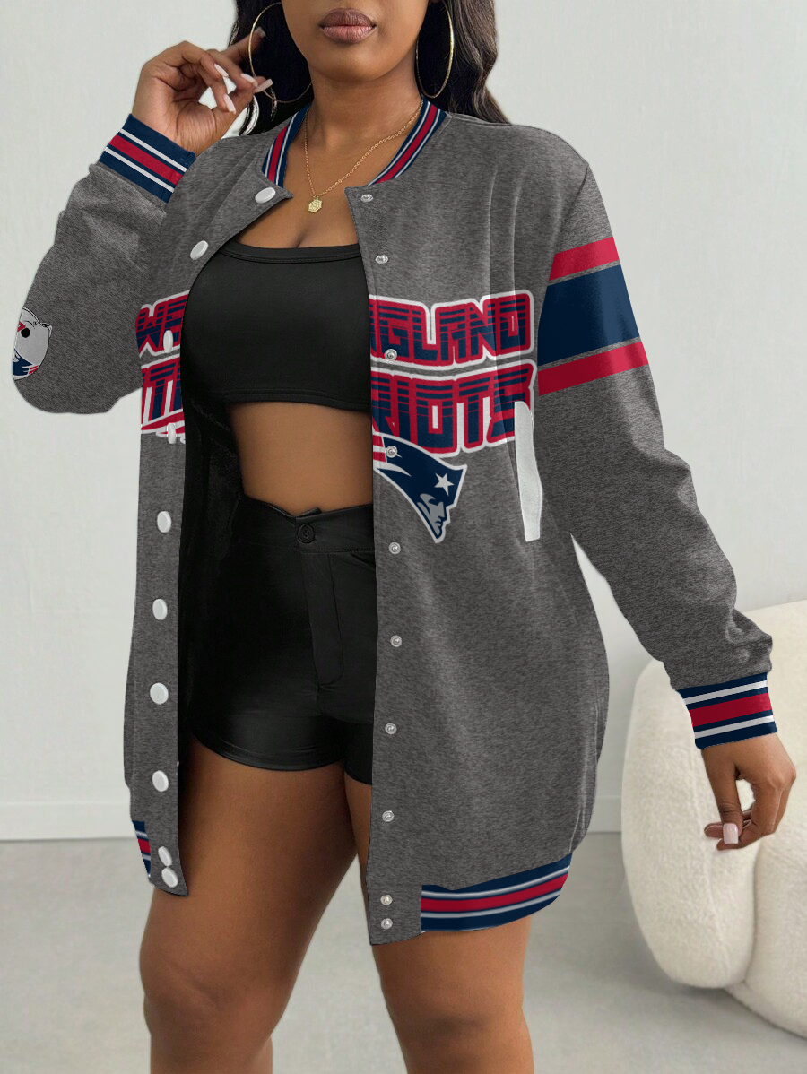 New England Patriots Women's Limited Edition Button Down Long Sleeve Jacket Dress