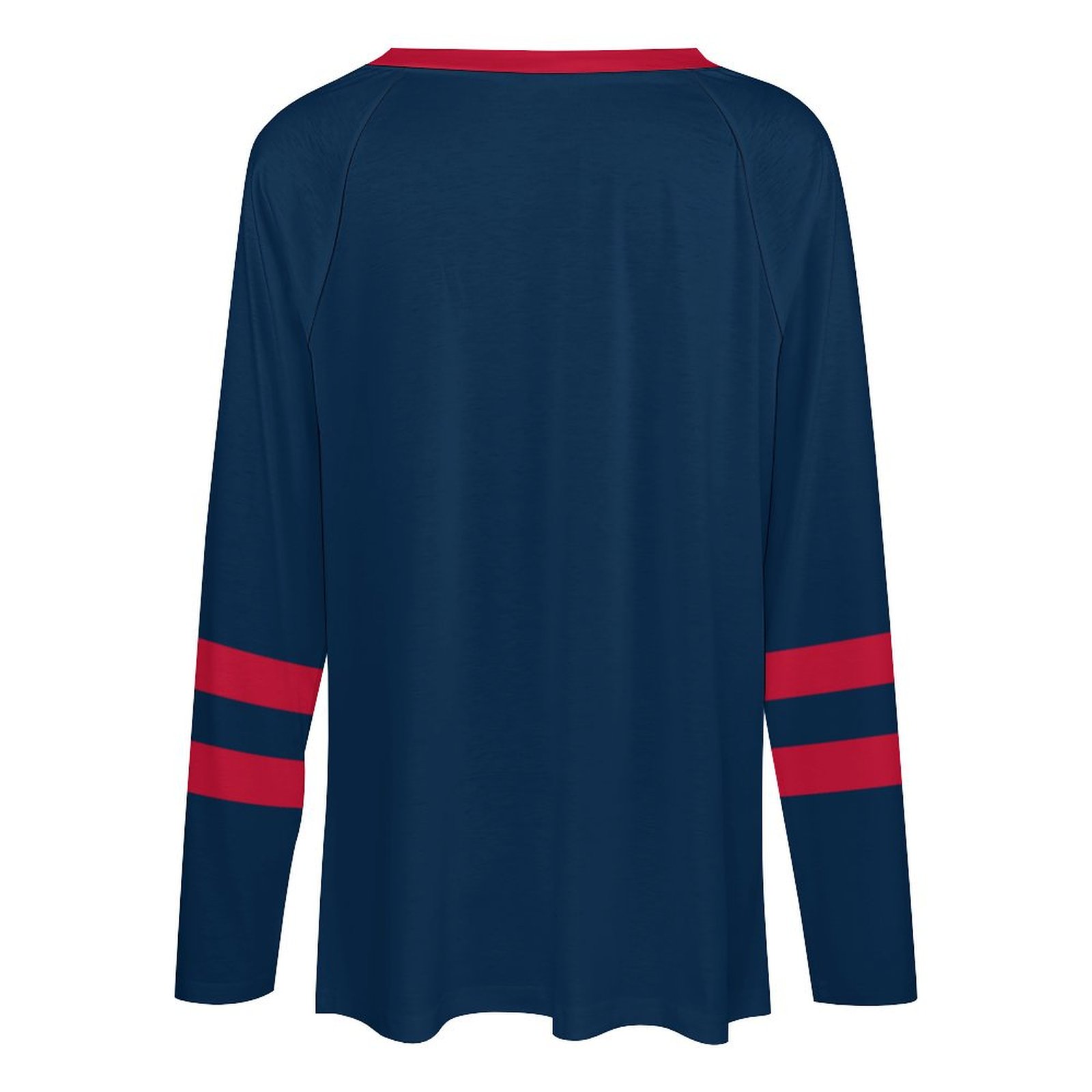 New England Patriots Women's V-neck Double-layered Long-sleeved Loose T-shirt