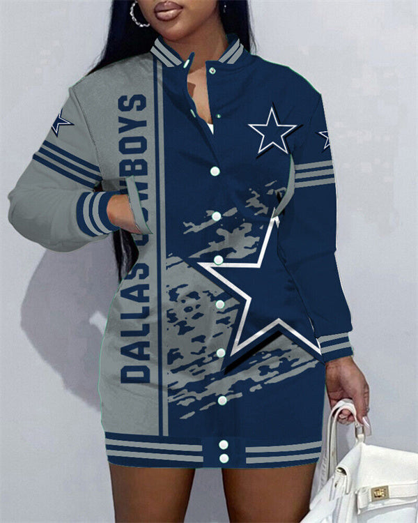 NewLimited Edition Button Down Long Sleeve Jacket Dress