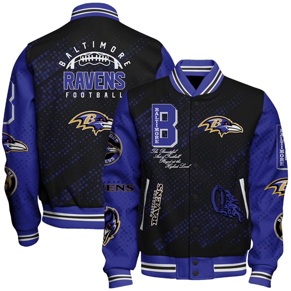 Baltimore Ravens National Football League Pattern Varsity Jacket V13