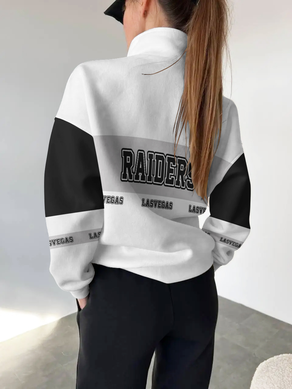 Las Vegas Raiders  2025 New Design Casual Snap  Mockneck Pullover