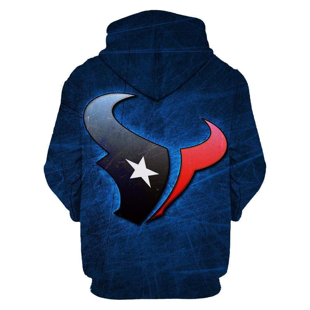 Houston Texans 3D Printed Hooded Pocket Pullover Sweater