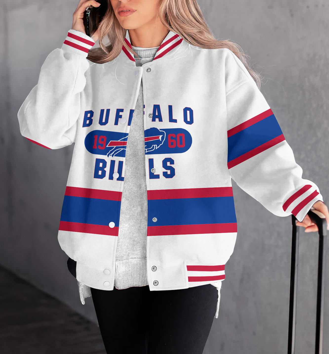 Buffalo Bills Women's Long Pass Full- Snap Casual Jacket