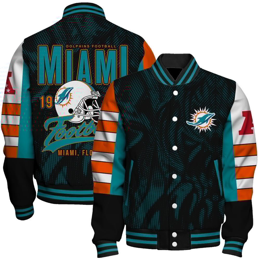 Miami Dolphins Football Team 2025 - 26 Wear Your Passion Unisex Varsity Jacket