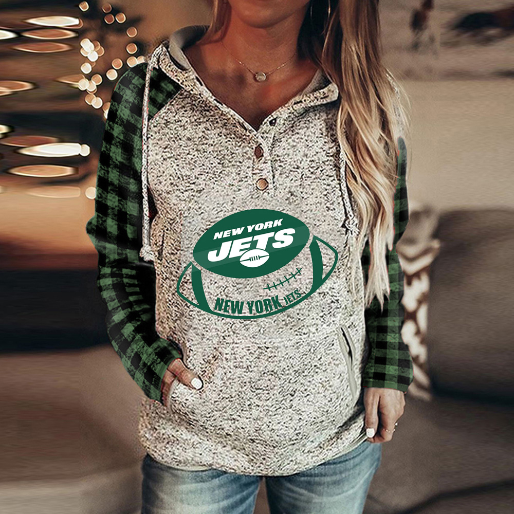 Fashion color blocking printed Hoodie