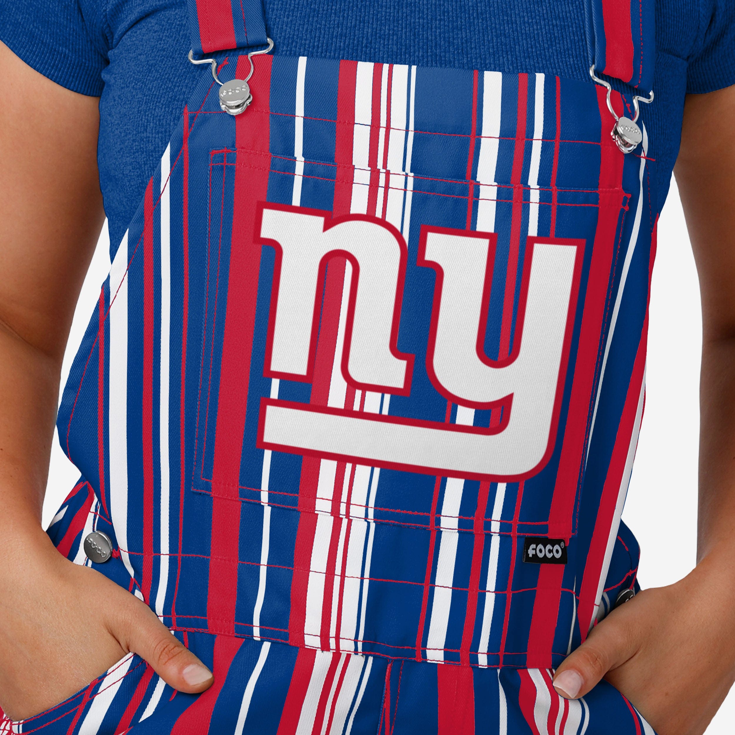 New York Giants Womens Hyper Stripe Bib Overalls