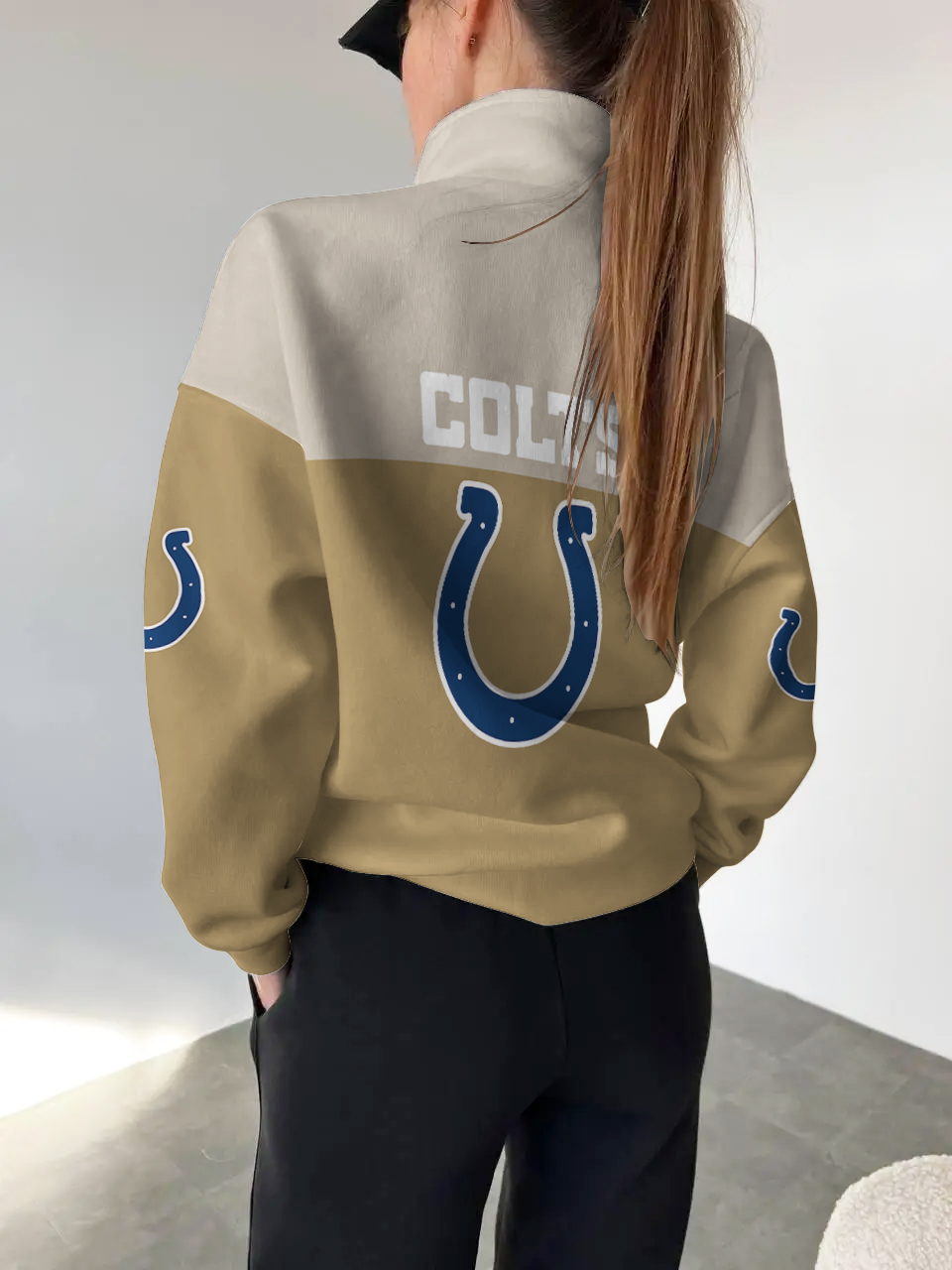 Indianapolis Colts 2025 New Design Casual Snap  Mockneck Pullover