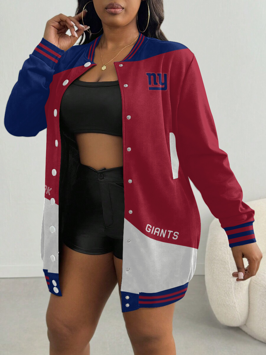 New York Giants Women's Limited Edition Button Down Long Sleeve Jacket Dress