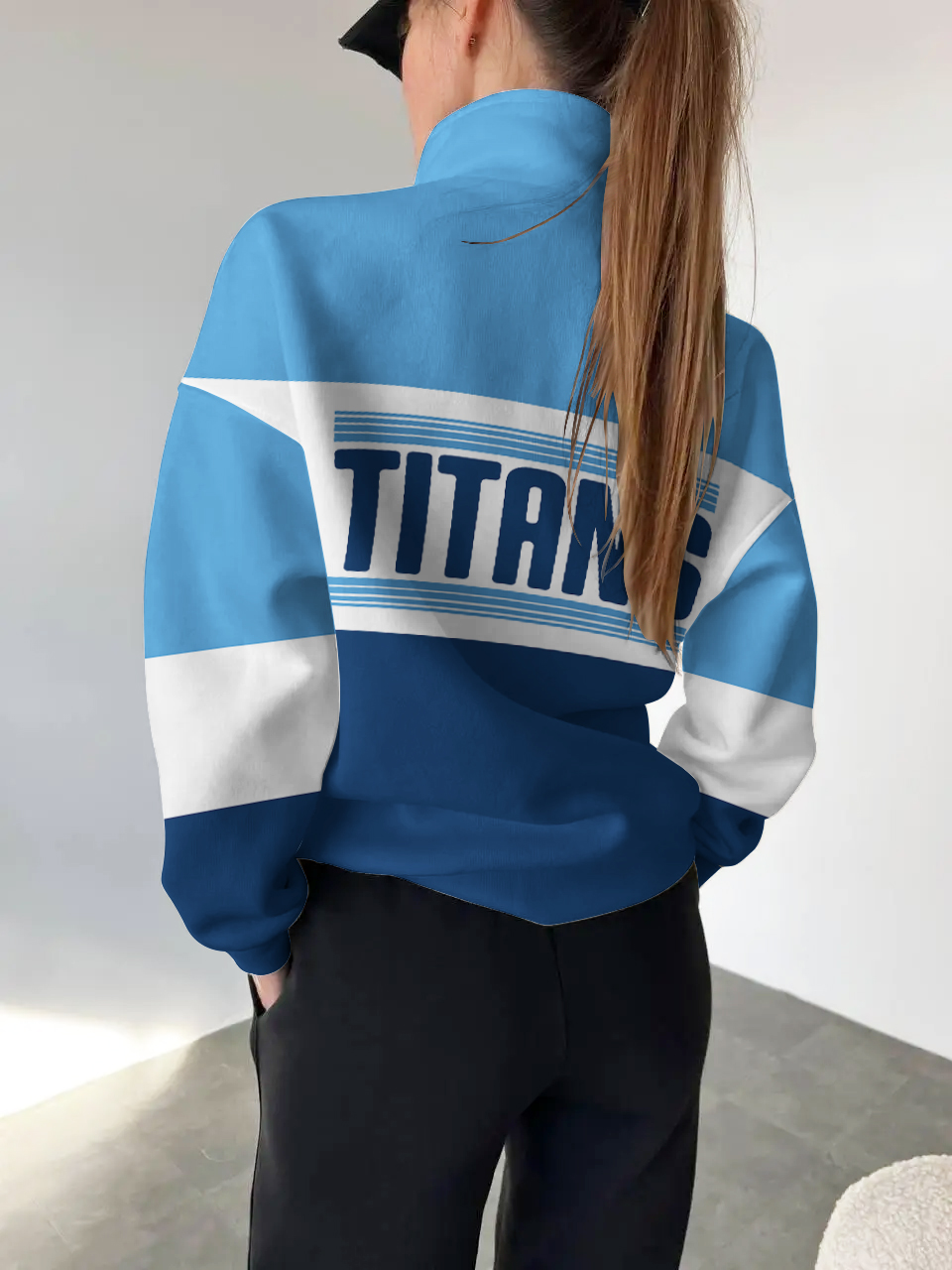 Tennessee Titans 2025 New Design Casual Snap  Mockneck Pullover