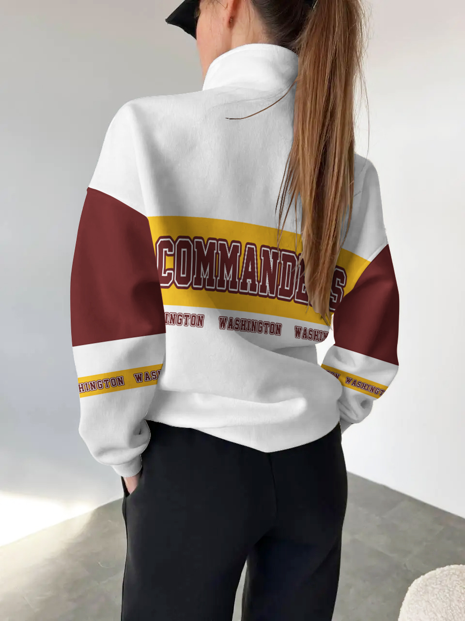 Washington Commanders  2025 New Design Casual Snap  Mockneck Pullover