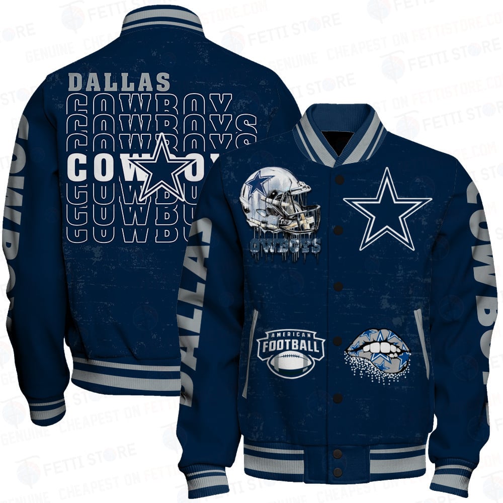Dallas Cowboys National Football League Print Varsity Jacket STM V6