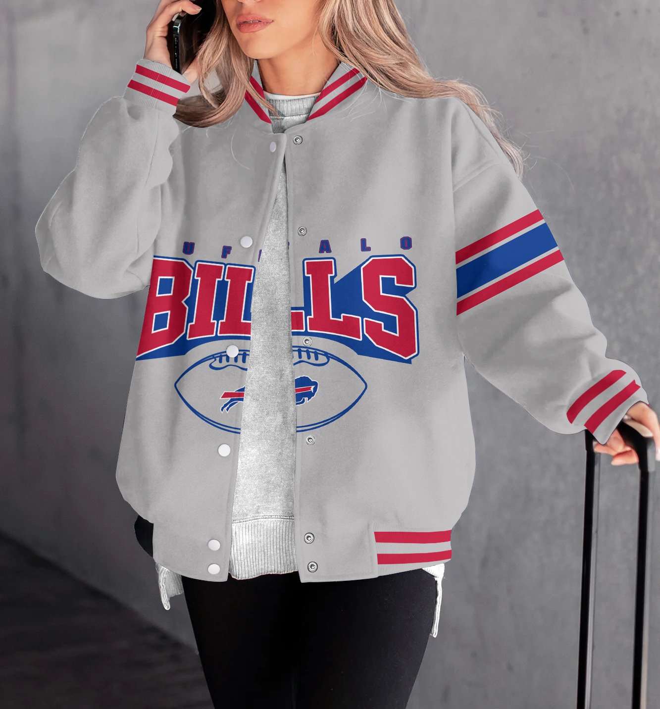 Buffalo Bills Women's Long Pass Full- Snap Casual Jacket