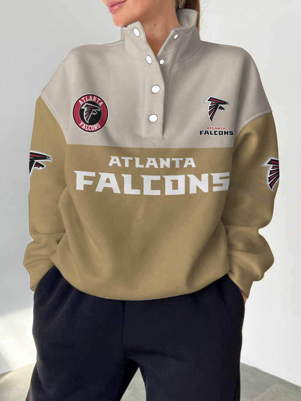 Atlanta Falcons  2025 New Design Casual Snap  Mockneck Pullover