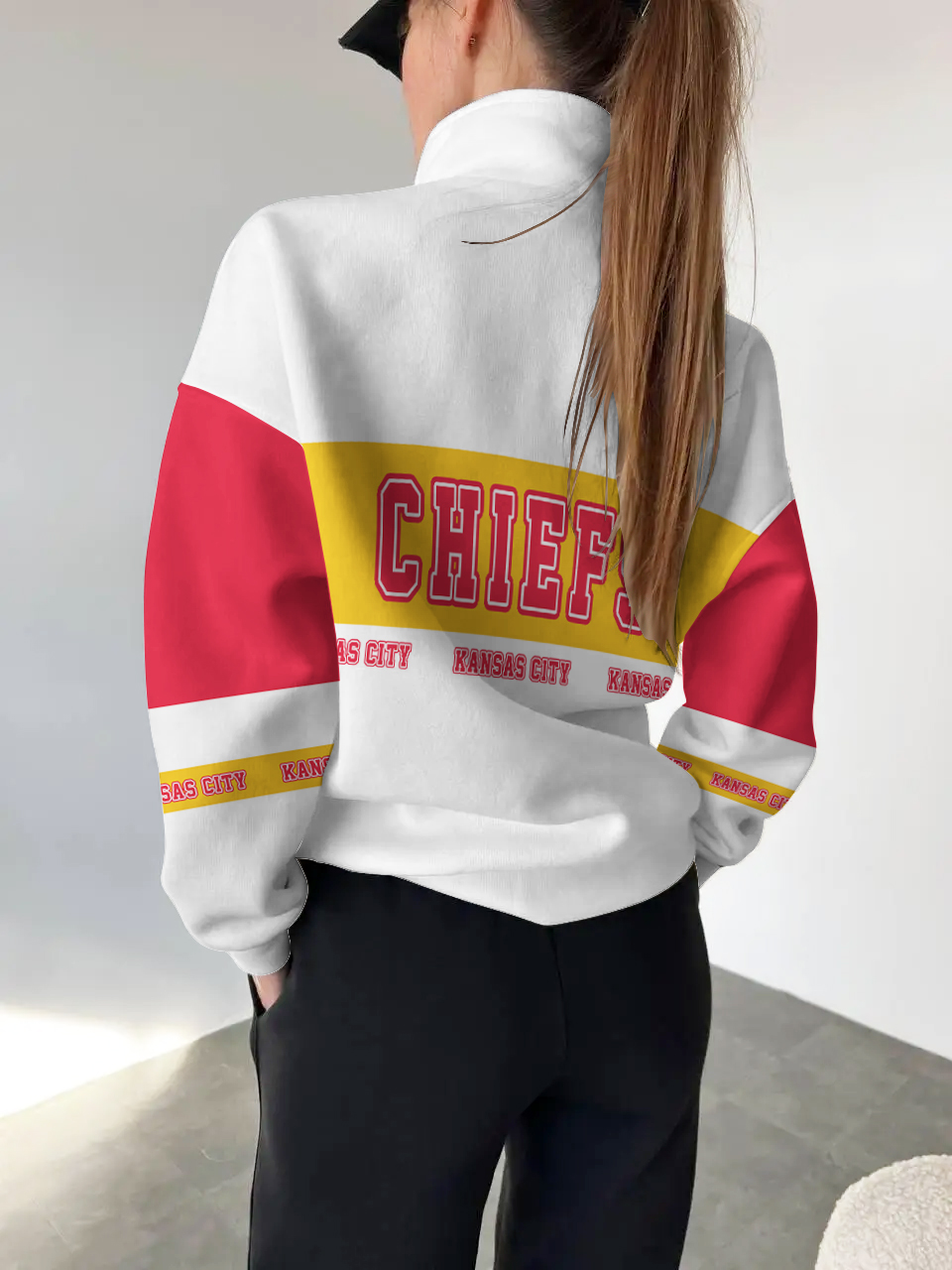Kansas City Chiefs  2025 New Design Casual Snap  Mockneck Pullover