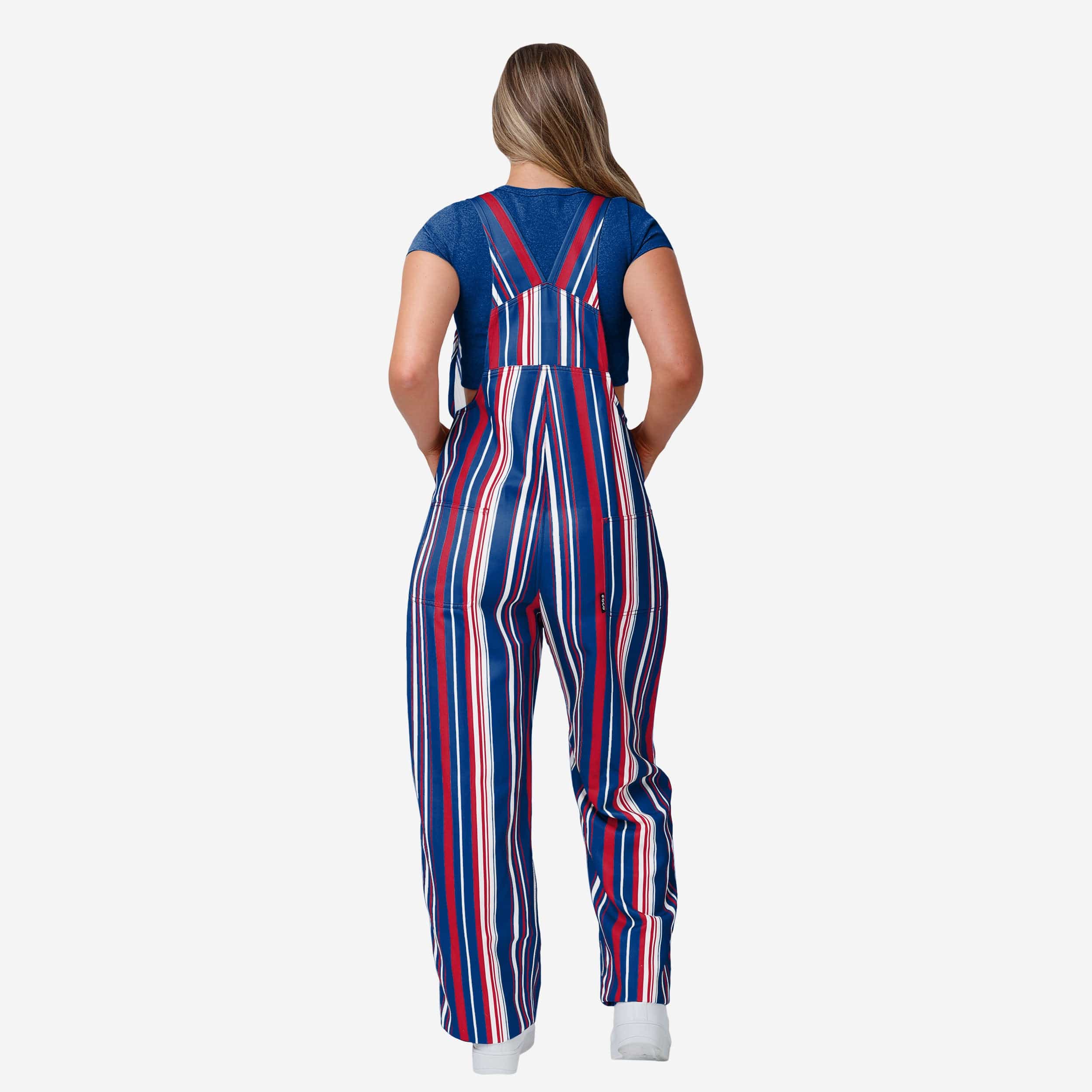 New York Giants Womens Hyper Stripe Bib Overalls