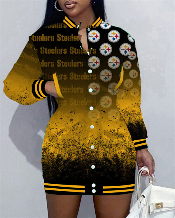 NewLimited Edition Button Down Long Sleeve Jacket Dress