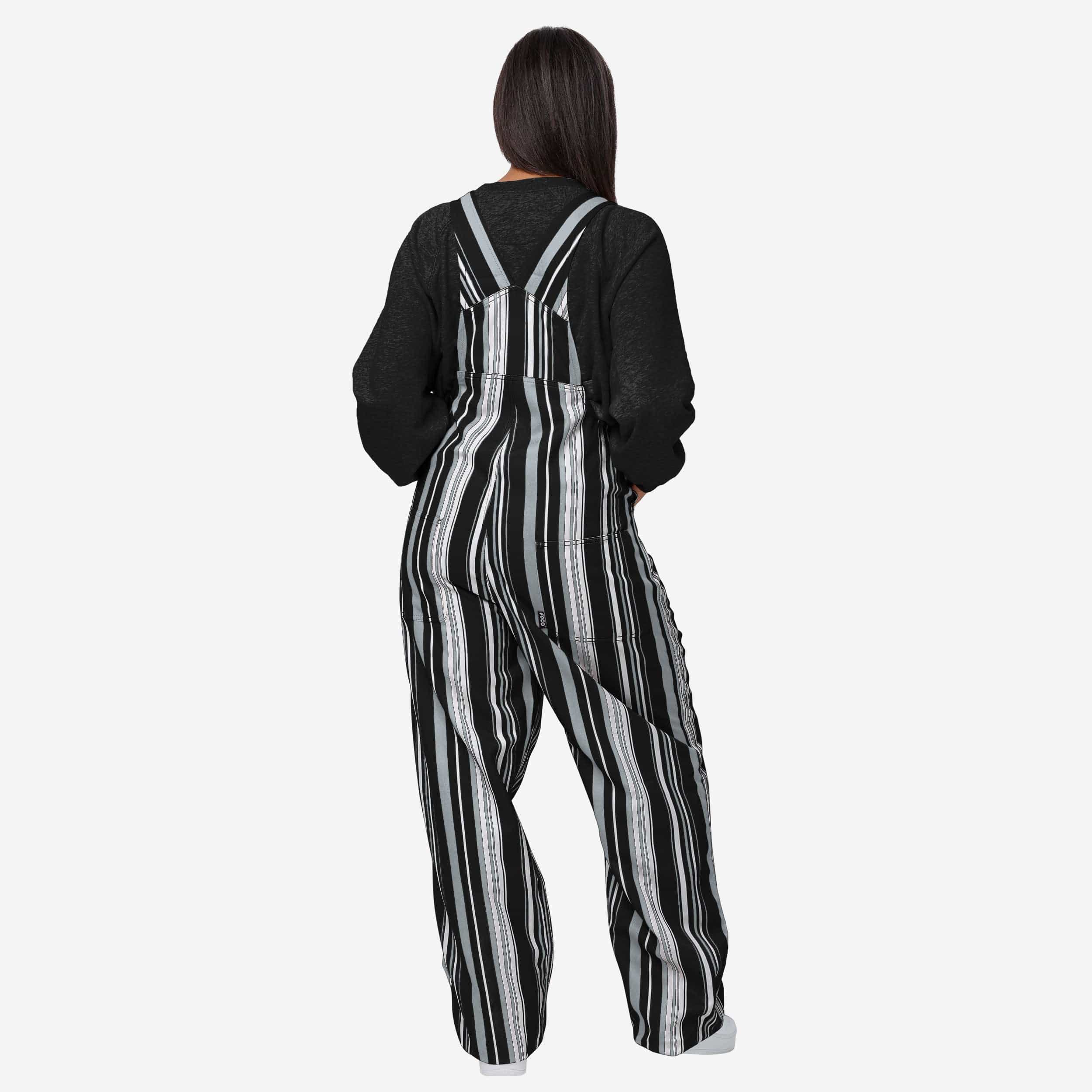 Las Vegas Raiders Womens Hyper Stripe Bib Overalls