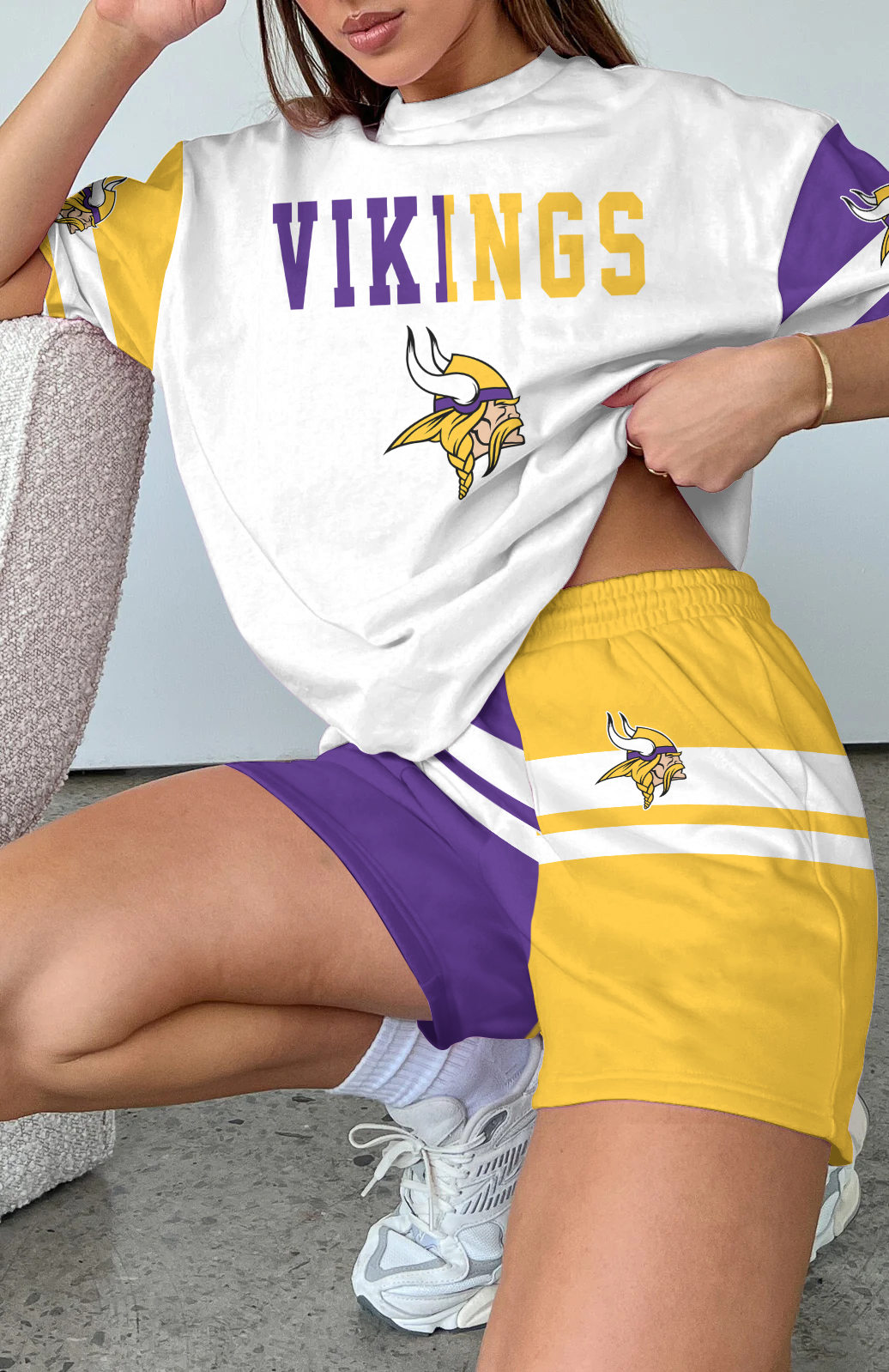 Minnesota Vikings  Limited Edition Women's T-Shirt & Short Set