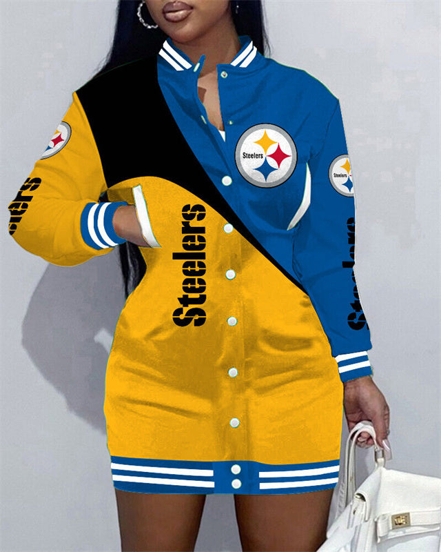 NewLimited Edition Button Down Long Sleeve Jacket Dress
