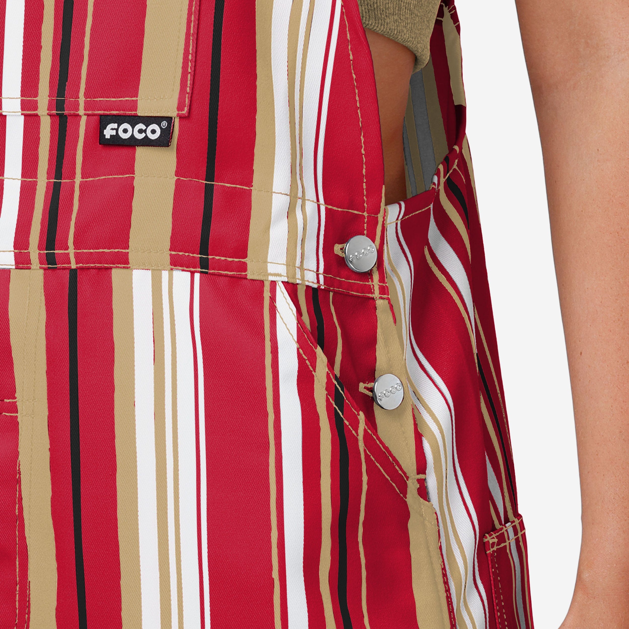 New Womens Hyper Stripe Bib Overalls