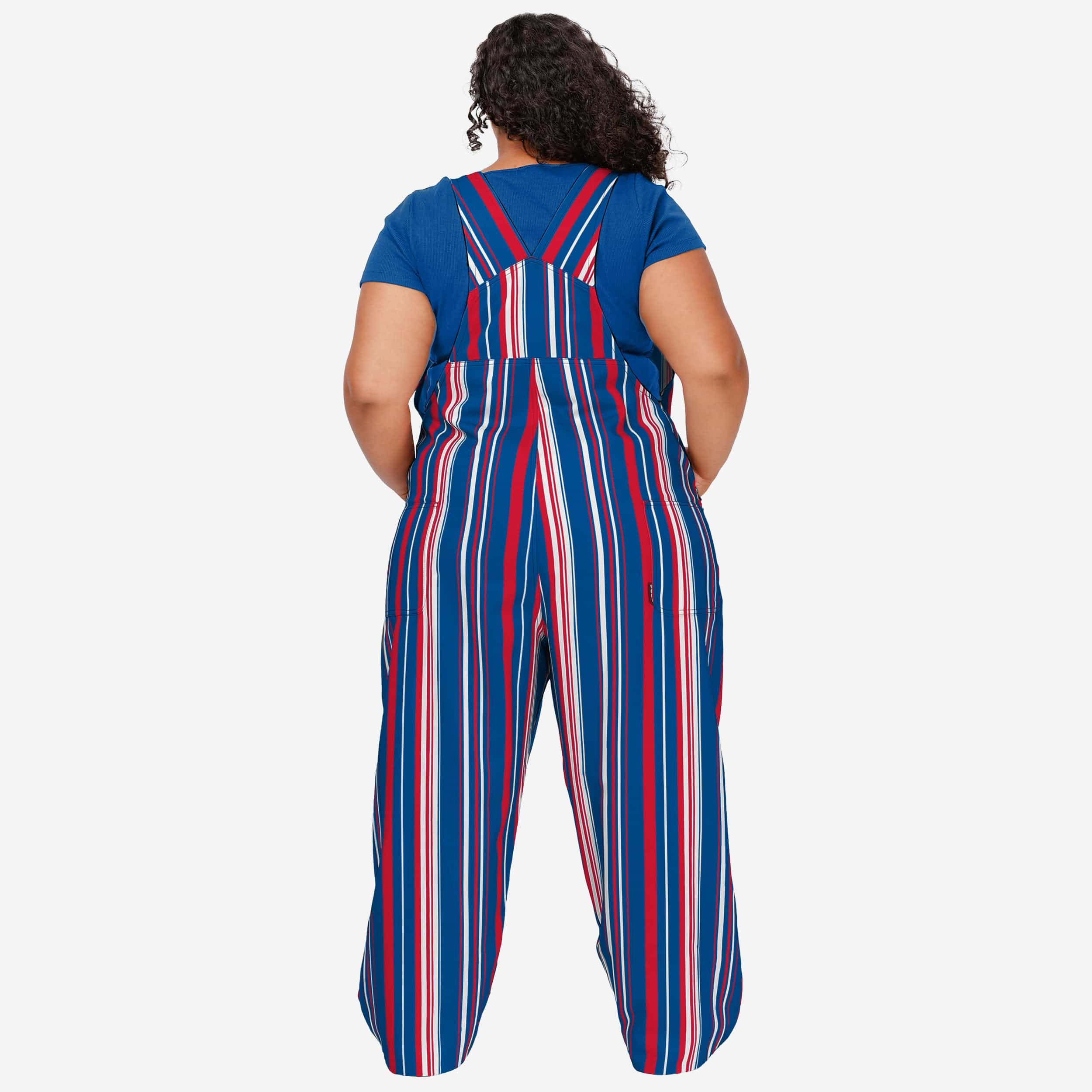 New Womens Hyper Stripe Bib Overalls