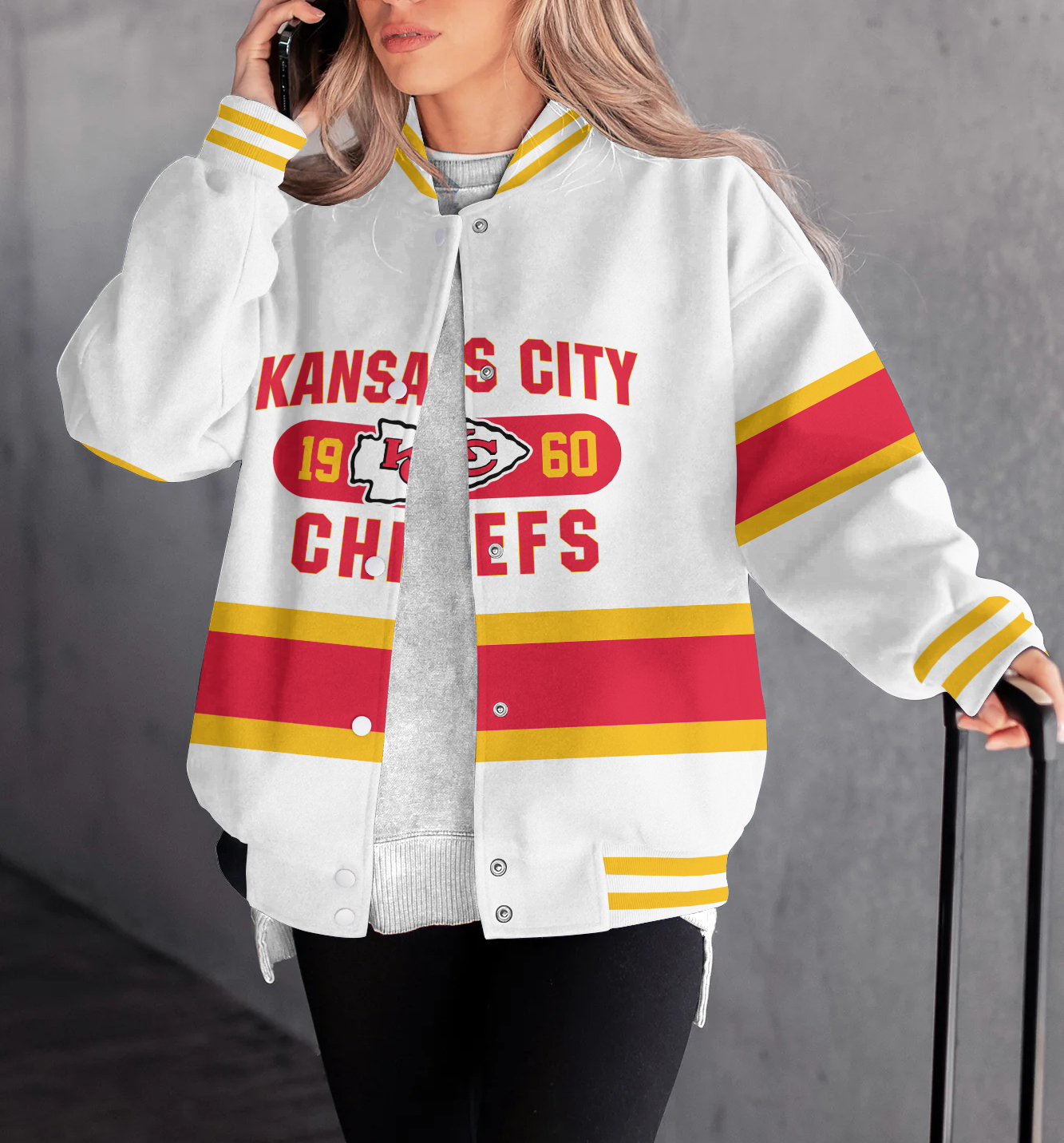 Kansas City Chiefs Women's Long Pass Full- Snap Casual Jacket
