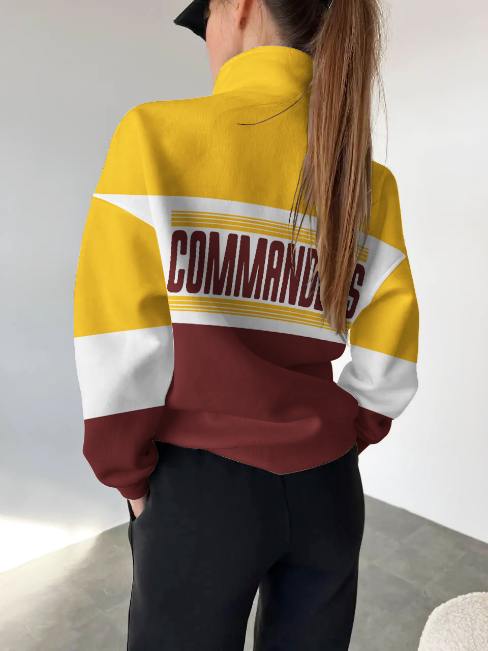 Washington Commanders 2025 New Design Casual Snap  Mockneck Pullover